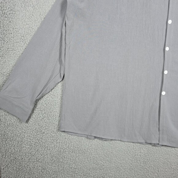 Duku Shirt Mens Size 3XL Gray Textured Linen Blend Button Down Regular Fit NWT - Picture 4 of 14